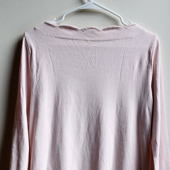 J. Crew Pink Scalloped Neckline Jersey Size Medium - Picture 13 of 14